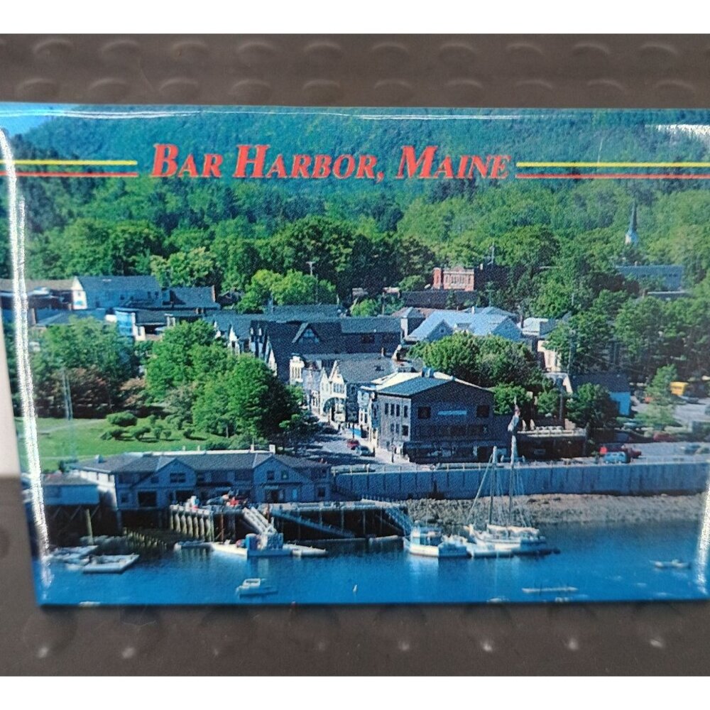 Bar Harbor Maine Souvenir Fridge Magnet - Scenic Harbor View‎